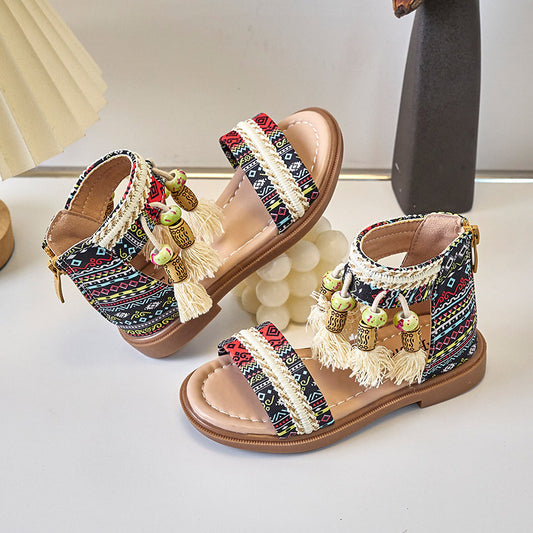 Ethnic Style Fashionable Princess  Soft-Soled Tassel Shoes TDS10