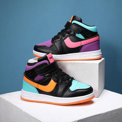 High Top Cotton Leather Boys and Girls Sneakers TDS02
