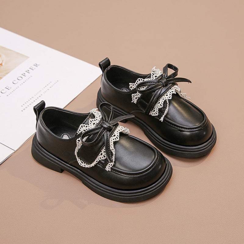 British Style Hand Drawn Princess Leather Shoes TDS09
