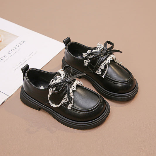 British Style Hand Drawn Princess Leather Shoes TDS09