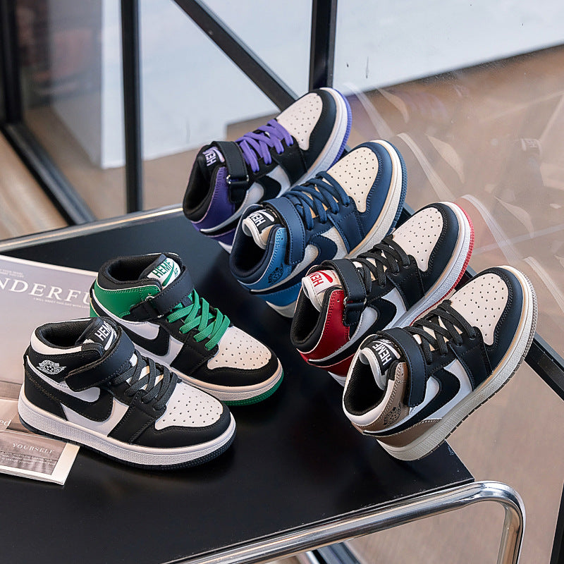 High-Top Korean Version Velcro Contrast Color Sneakers TDS01