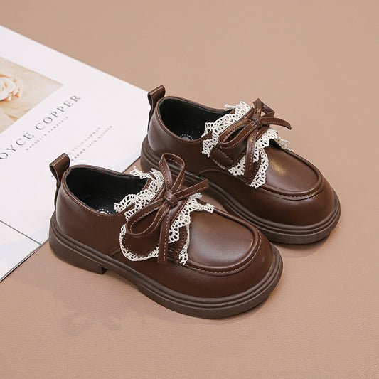 British Style Hand Drawn Princess Leather Shoes TDS09