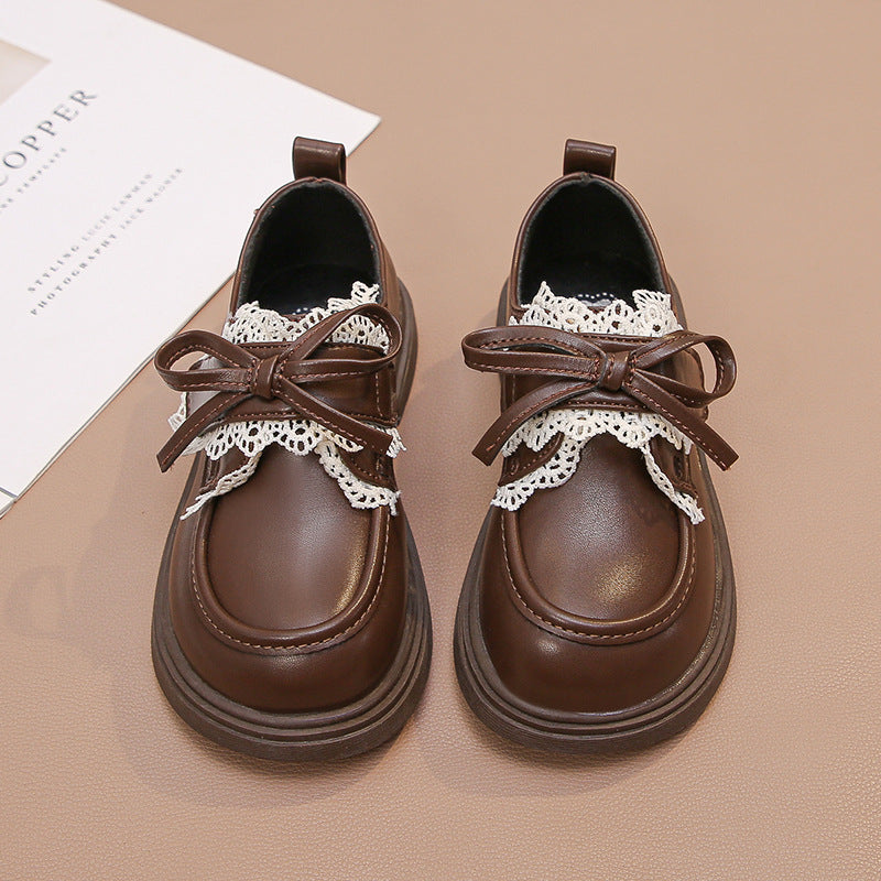 British Style Hand Drawn Princess Leather Shoes TDS09