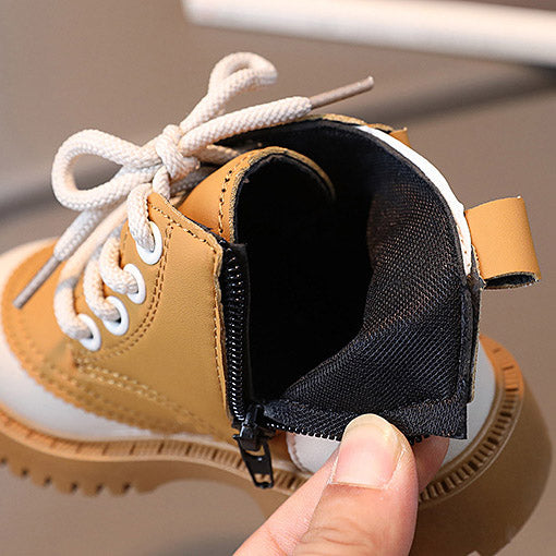 Retro British Style Boys And Girls Leather Martin Boots TDS12