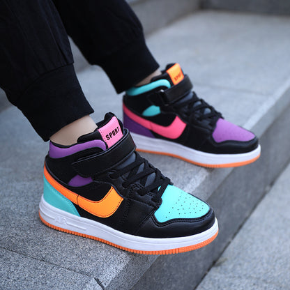 High Top Cotton Leather Boys and Girls Sneakers TDS02