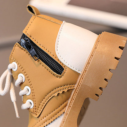 Retro British Style Boys And Girls Leather Martin Boots TDS12
