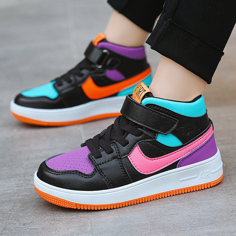 High Top Cotton Leather Boys and Girls Sneakers TDS02
