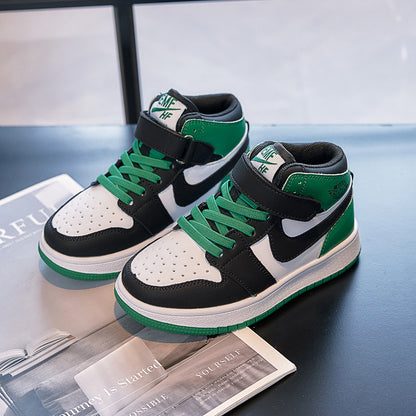 High-Top Korean Version Velcro Contrast Color Sneakers TDS01